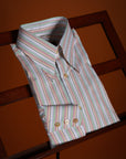 Ugentle Long Point Collar Shirt — Capri Stripe