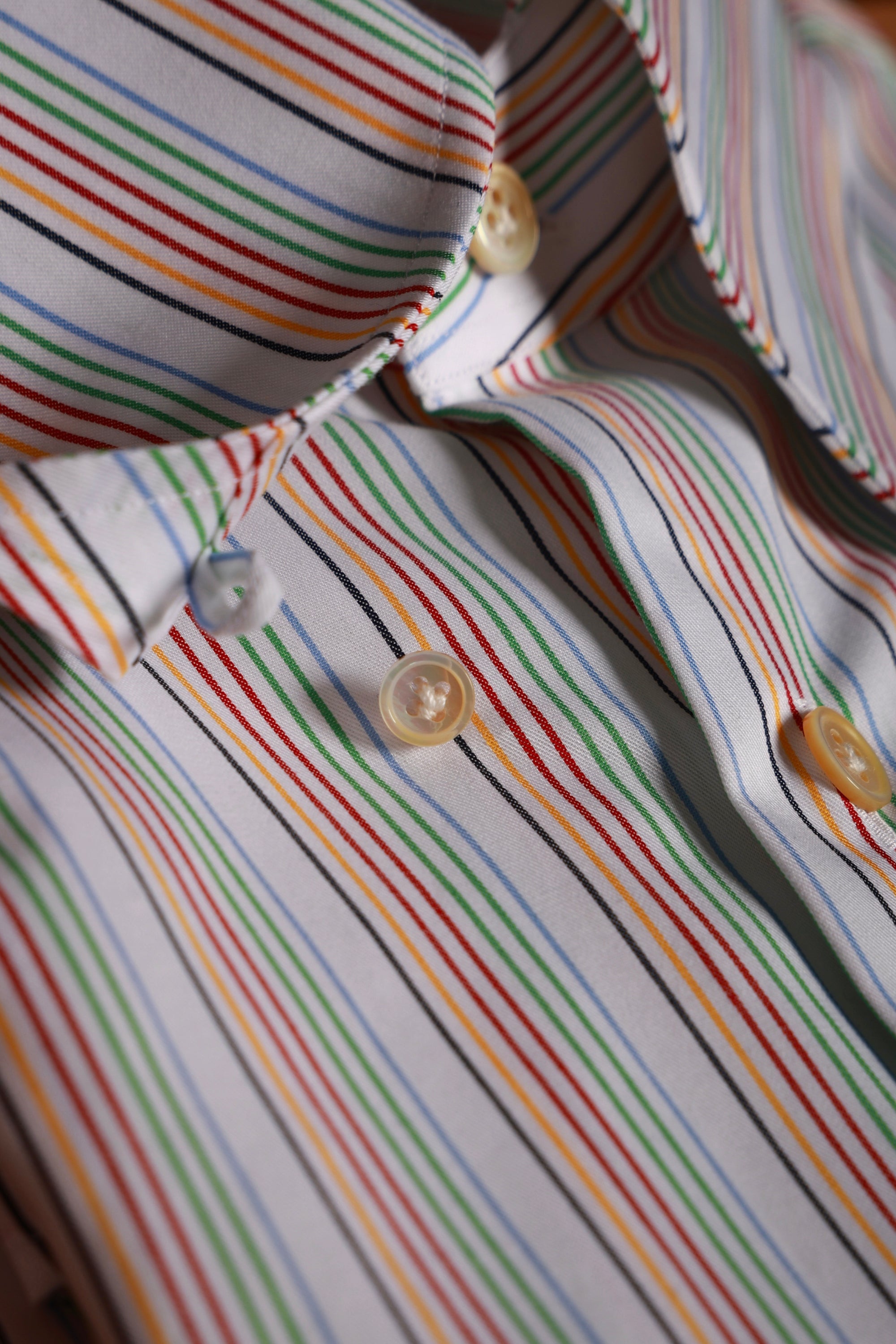 Ugentle Long Point Collar Shirt — Capri Stripe