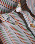 Ugentle Long Point Collar Shirt — Capri Stripe