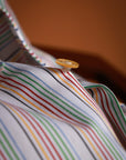 Ugentle Long Point Collar Shirt — Capri Stripe