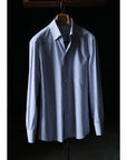 Ugentle One-piece Collar CANCLINI Shirt — Blue Pencil Stripe