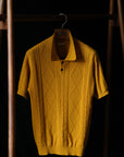 Ugentle Linen/Cotton Knitted Polo Beige Amber Gold