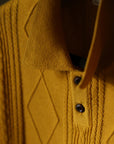 Ugentle Linen/Cotton Knitted Polo Beige Amber Gold