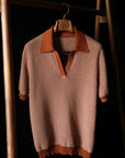 Ugentle Open Collar Cotton Knitted Polo Terracotta