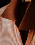 Ugentle Open Collar Cotton Knitted Polo Terracotta