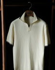 Ugentle Buttonless Cotton Knitted Polo Off White