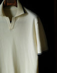 Ugentle Buttonless Cotton Knitted Polo Off White