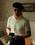 Ugentle Buttonless Cotton Knitted Polo Off White