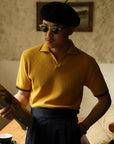 Ugentle Buttonless Cotton Knitted Polo Amber Gold