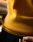 Ugentle Buttonless Cotton Knitted Polo Amber Gold