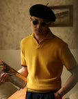 Ugentle Buttonless Cotton Knitted Polo Amber Gold