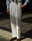 Ugentle Linen Trousers — Off White