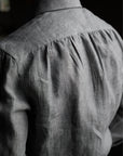 Ugentle Spread Collar Linen Shirt — Grey