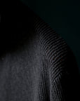 Ugentle Crochet Open Collar Cotton Knitted Polo Black