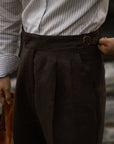 Ugentle Gurkha Linen Shorts — Brown