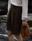Ugentle Gurkha Linen Shorts — Brown