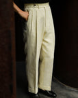 Ugentle Linen Trousers — Ivory