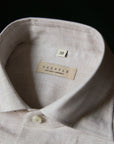 Ugentle Spread Collar Linen Shirt — Neutral