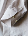 Ugentle Spread Collar Linen Shirt — Neutral