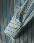 Ugentle Long Point Button Down Collar Shirt — Glacier Stripe
