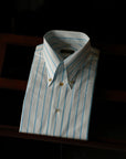 Ugentle Long Point Button Down Collar Shirt — Glacier Stripe