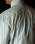 Ugentle Long Point Button Down Collar Shirt — Glacier Stripe