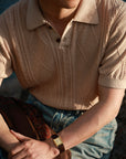 Ugentle Linen/Cotton Knitted Polo Beige