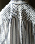 Ugentle One-piece Collar Shirt — Seersucker Grey Pencil Stripe