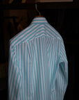 Ugentle Spread Collar Shirt — Glacier wide stripe