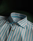 Ugentle Spread Collar Shirt — Glacier wide stripe