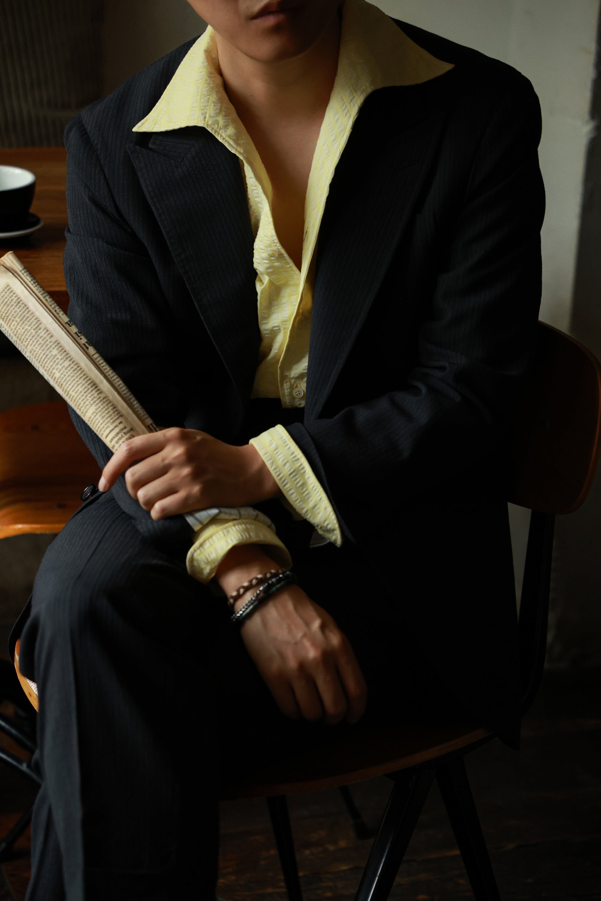 Ugentle One-piece Collar Shirt — Seersucker Lemon