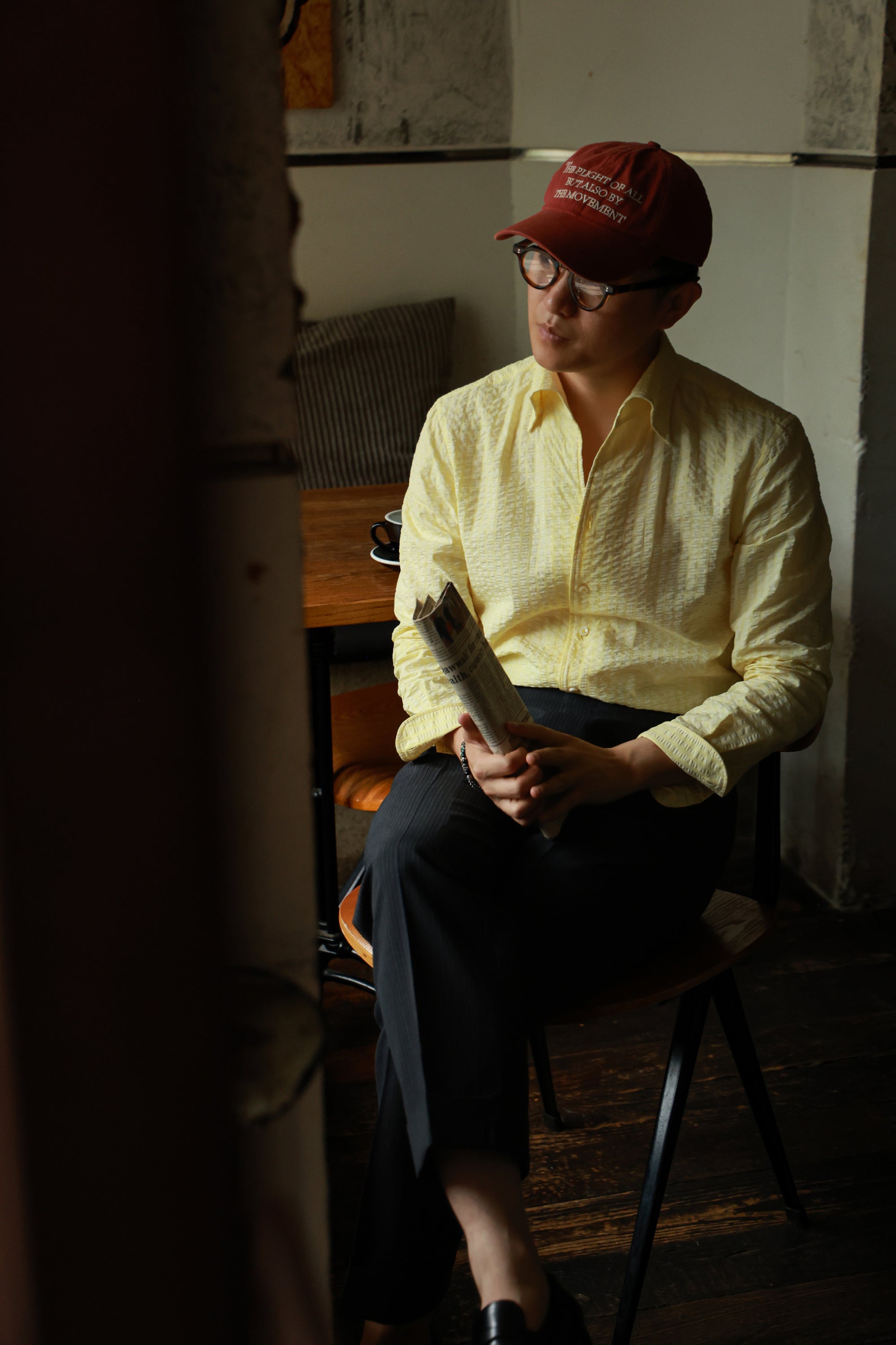 Ugentle One-piece Collar Shirt — Seersucker Lemon