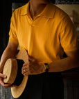 Ugentle Cotton/Cashmere Classic Polo Amber Gold