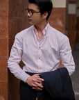 Ugentle Long Point Button Down Collar Shirt — Pink Stripe