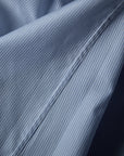Ugentle Spread Collar Cotton/Silk Shirt — Light Blue Pencil Stripe