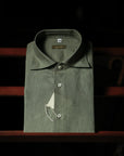 Ugentle Spread Collar Linen Shirt — Jade