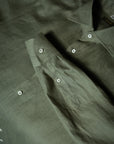 Ugentle Spread Collar Linen Shirt — Jade