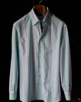 Ugentle One-piece Collar Shirt — Santorini Turquoise stripe