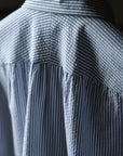 Ugentle One-piece Collar Shirt — Blue Pencil Stripe Seersucker