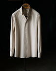 Ugentle One-piece Collar Shirt — Brown Pencil Stripe Seersucker