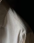 Ugentle One-piece Collar Shirt — Brown Pencil Stripe Seersucker