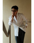 Ugentle One-piece Collar Linen Shirt — Neutral