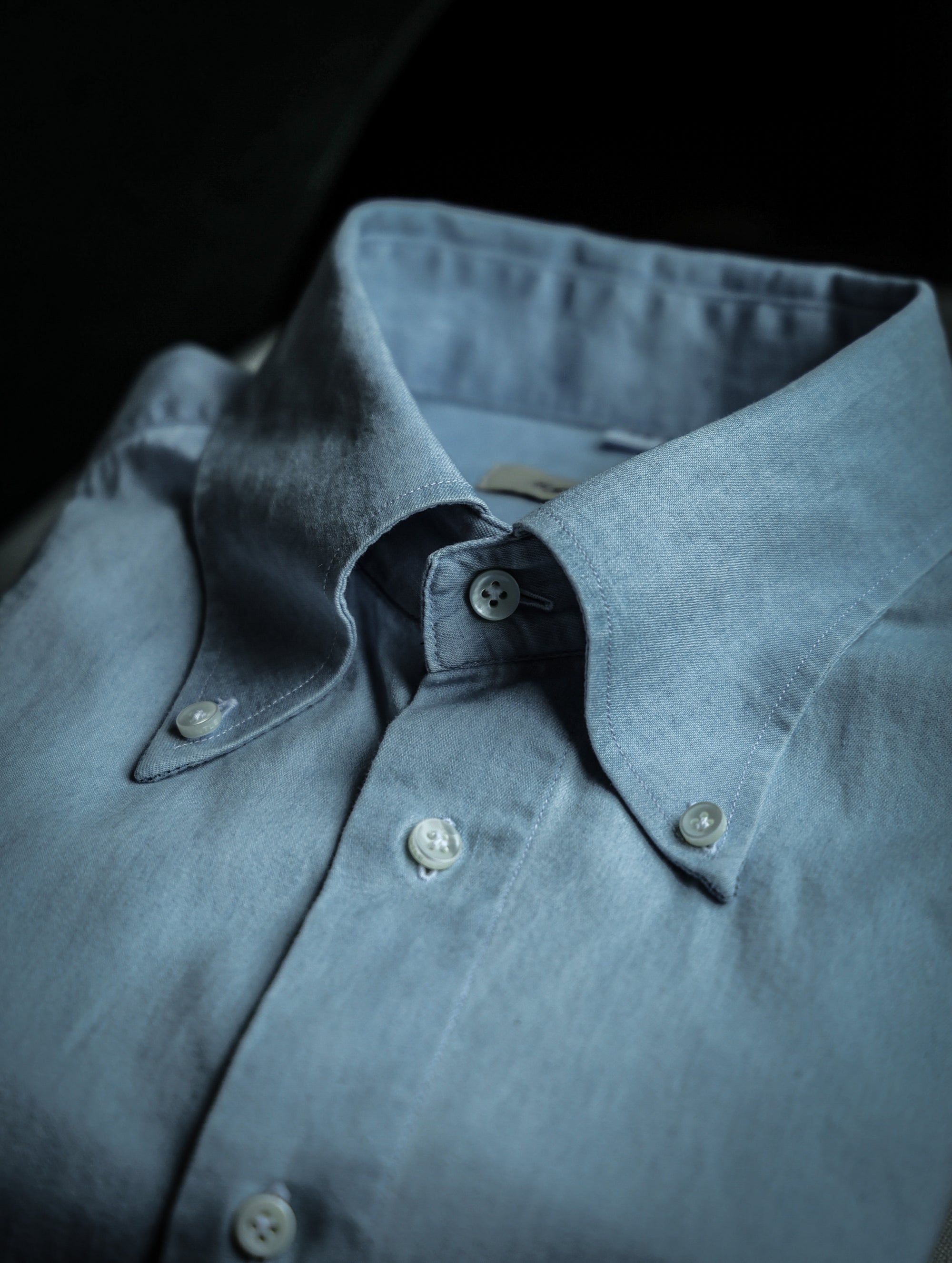 Ugentle Button Down Collar Shirt — Washed Denim