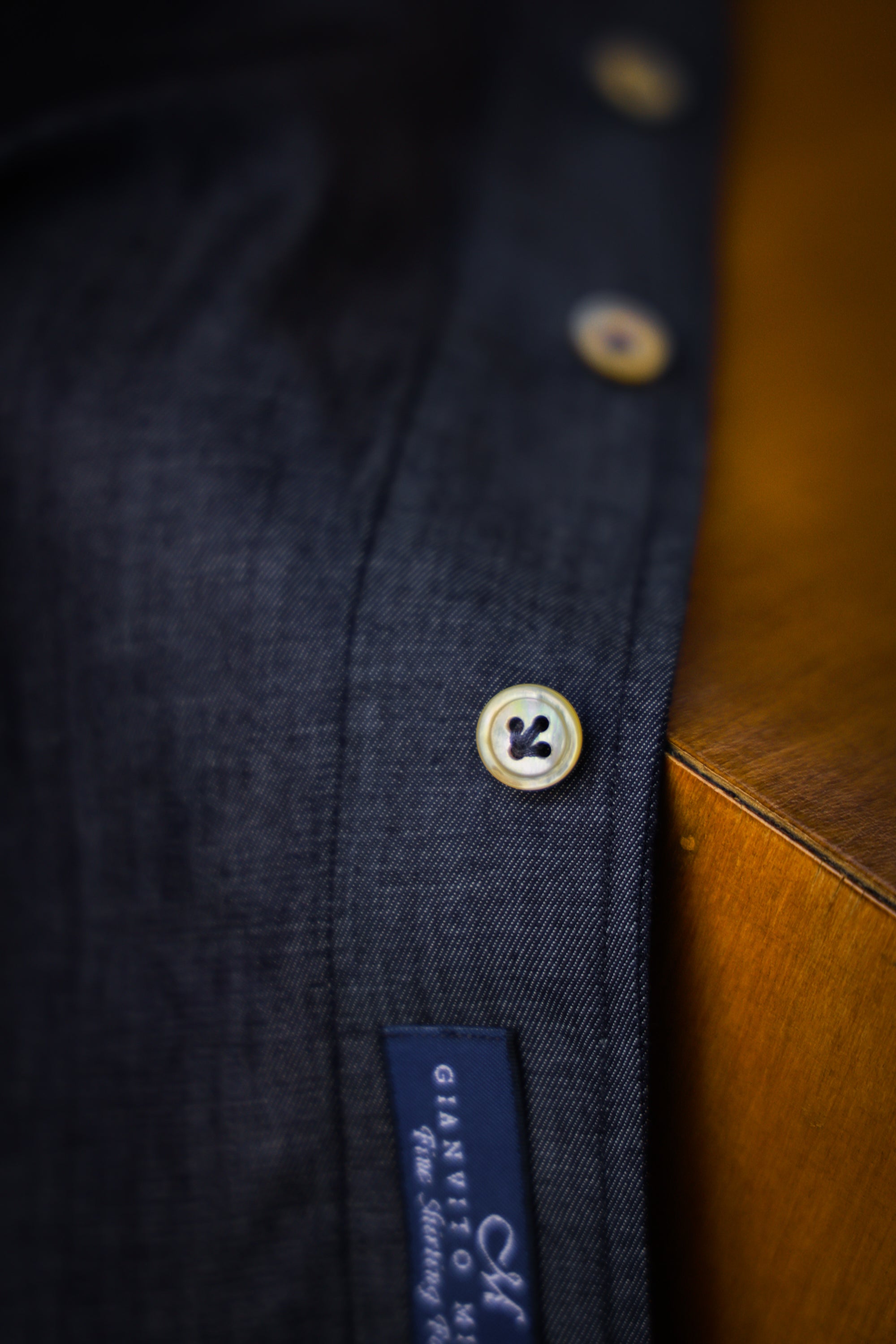 Ugentle One-piece Collar Shirt — Denim