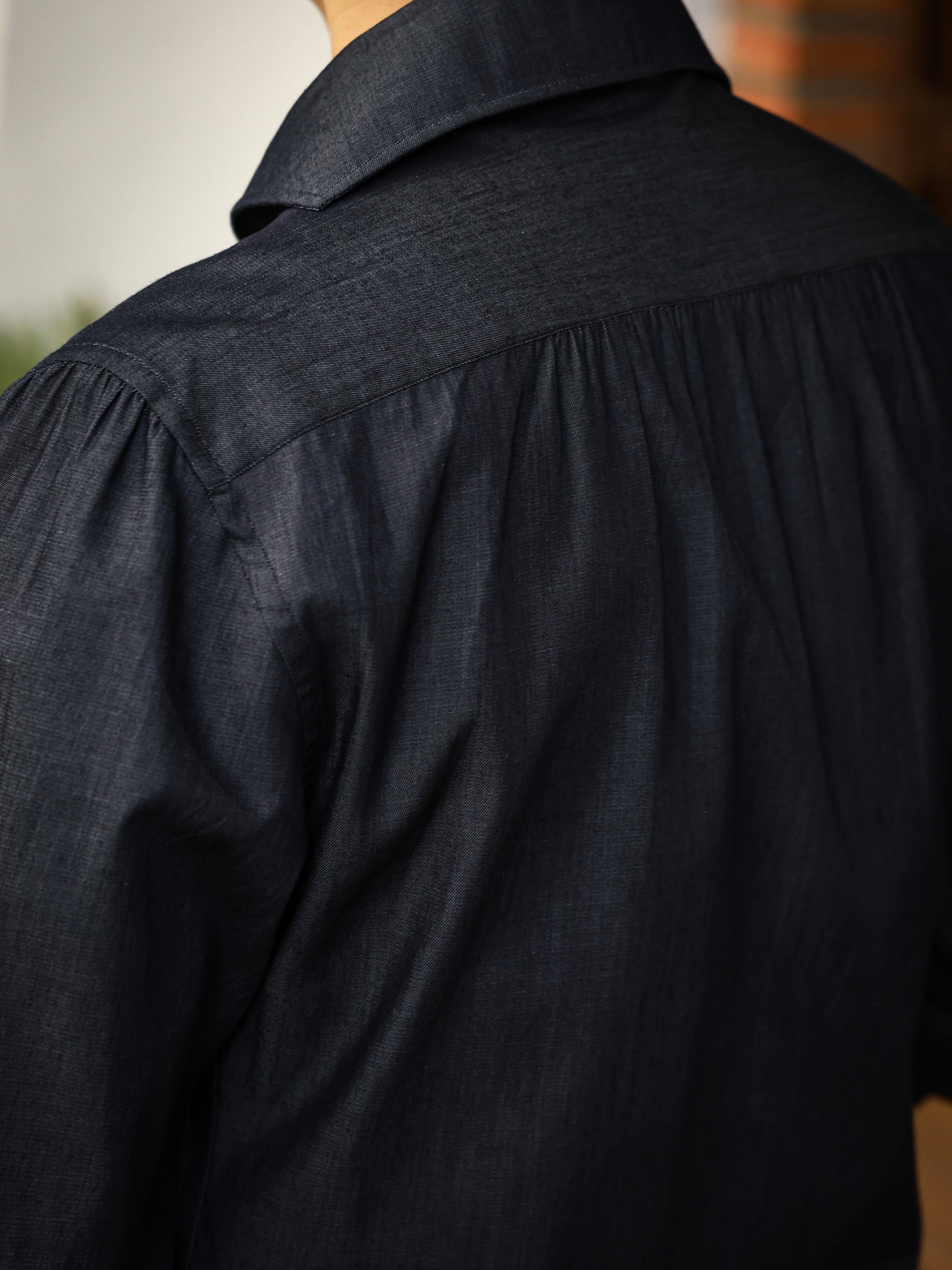 Ugentle One-piece Collar Shirt — Denim