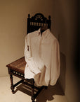 Ugentle One-piece Collar Shirt — Brown Pencil Stripe Seersucker