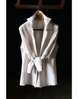 Ugentle Spread Collar Linen Shirt — Neutral