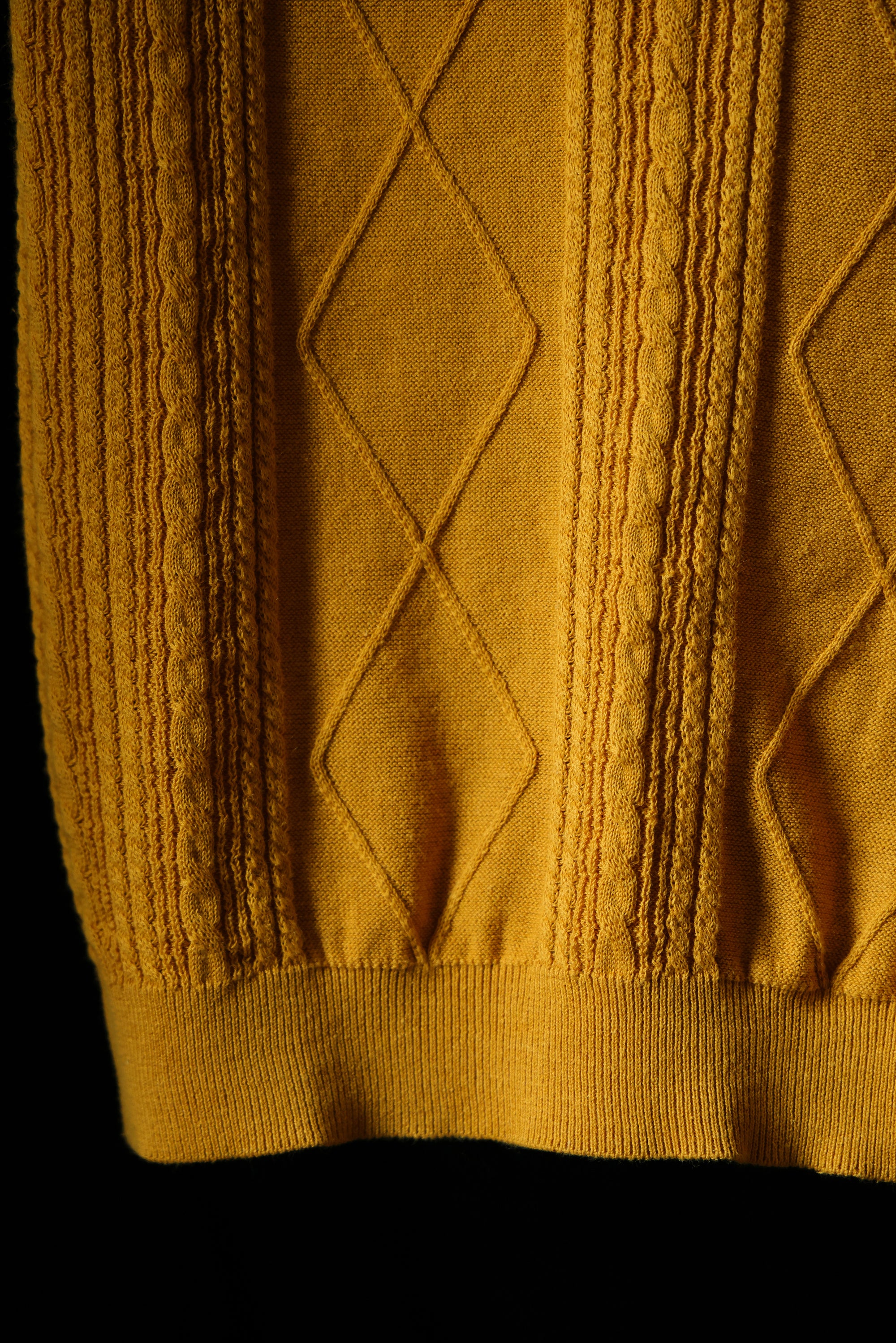 Ugentle Linen/Cotton Knitted Polo Beige Amber Gold