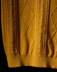 Ugentle Linen/Cotton Knitted Polo Beige Amber Gold