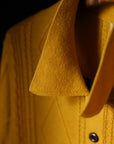 Ugentle Linen/Cotton Knitted Polo Beige Amber Gold